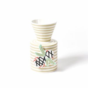Neutral Stripe Happy Everything Mini Vase