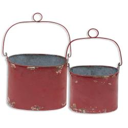 Vintage Red Buckets – Small